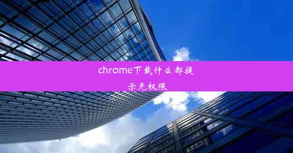 chrome下载什么都提示无权限