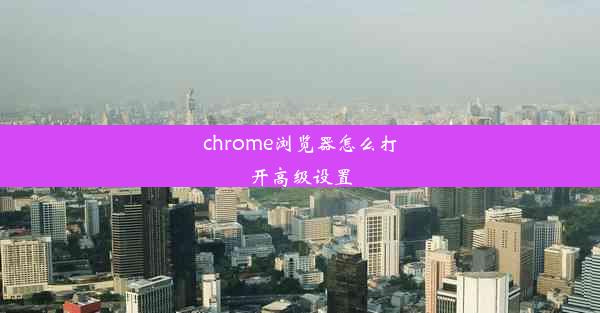 chrome浏览器怎么打开高级设置