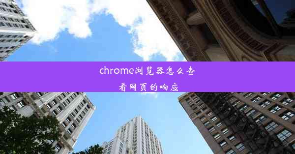 chrome浏览器怎么查看网页的响应