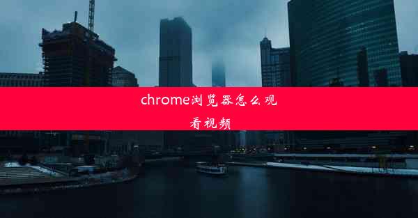 chrome浏览器怎么观看视频