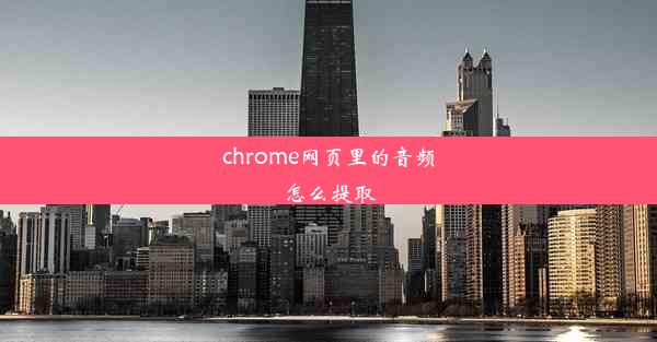 chrome网页里的音频怎么提取