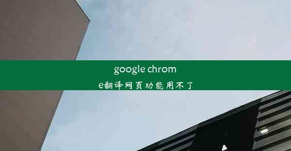 google chrome翻译网页功能用不了