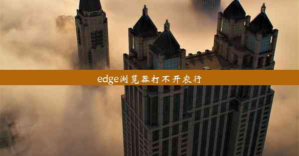 edge浏览器打不开农行