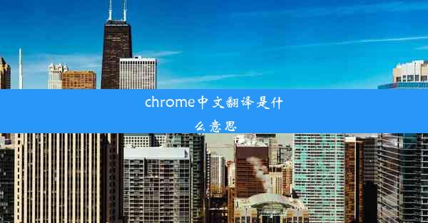 chrome中文翻译是什么意思