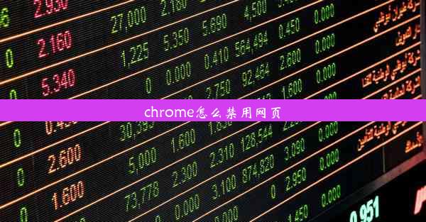 chrome怎么禁用网页