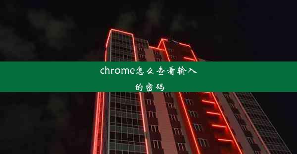 chrome怎么查看输入的密码