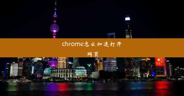 chrome怎么加速打开网页