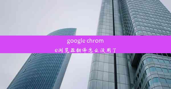 google chrome浏览器翻译怎么没用了