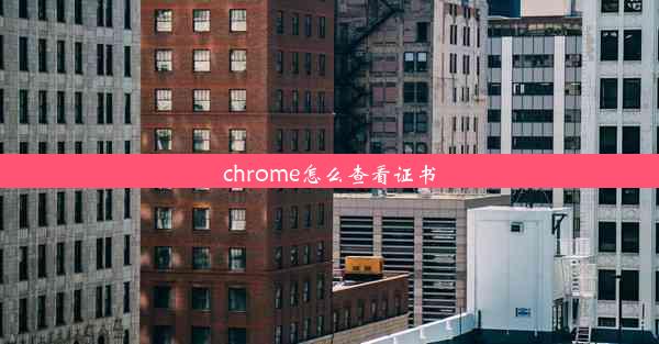 chrome怎么查看证书