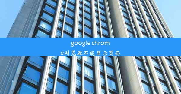 google chrome浏览器不能显示页面