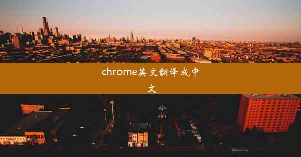 chrome英文翻译成中文