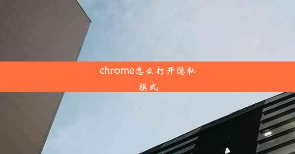 chrome怎么打开隐私模式