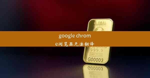 google chrome浏览器无法翻译