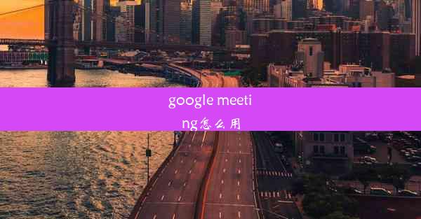 google meeting怎么用