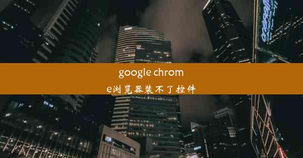 google chrome浏览器装不了控件