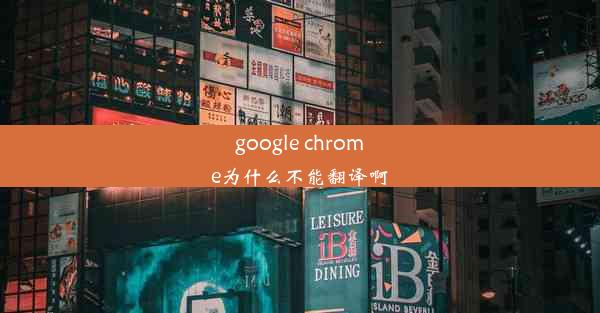 google chrome为什么不能翻译啊