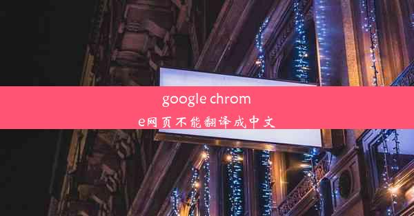 google chrome网页不能翻译成中文