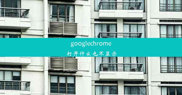 googlechrome打开什么也不显示